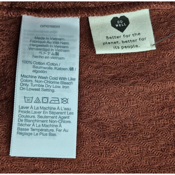 MADEWELL WOMEN'S DIAMOND JACQUARD DRAWSTRING MIDI SKIRT SIZE (XS) BURNT ORANGE - Picture 9 of 11